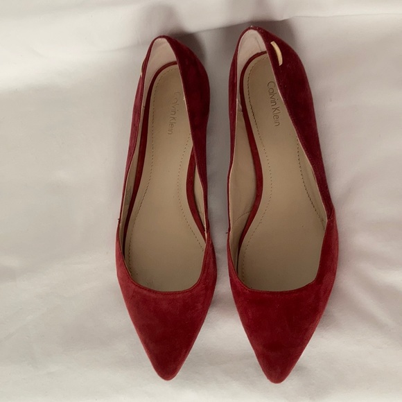 Calvin Klein Shoes - Calvin Klein Hyacinth Garnet/Cabernet Suede Flats